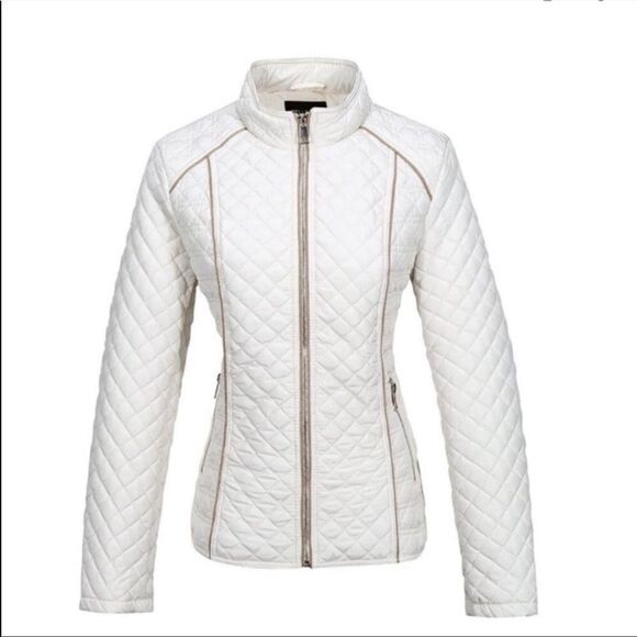 Women’s Quilted Lightweight Padding Jacket / Vest Puffer Coat Winter White - Picture 2 of 11
